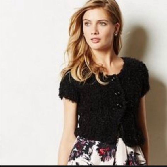 Anthropologie Sweaters - Anthro Knitted & Knotted Eyelash Button Cardigan